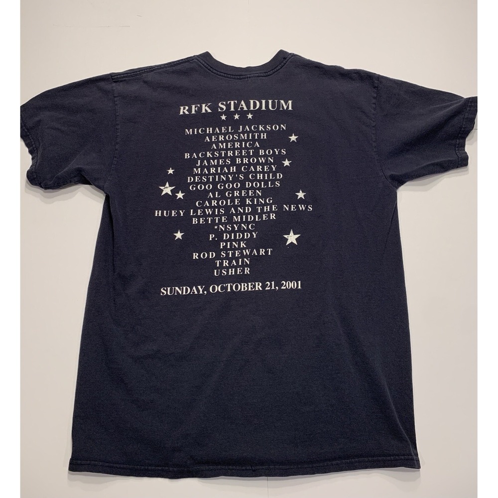 2001‎ Vintage Concert For New York T-Shirt 9/11 Memorial Navy Blue Size L